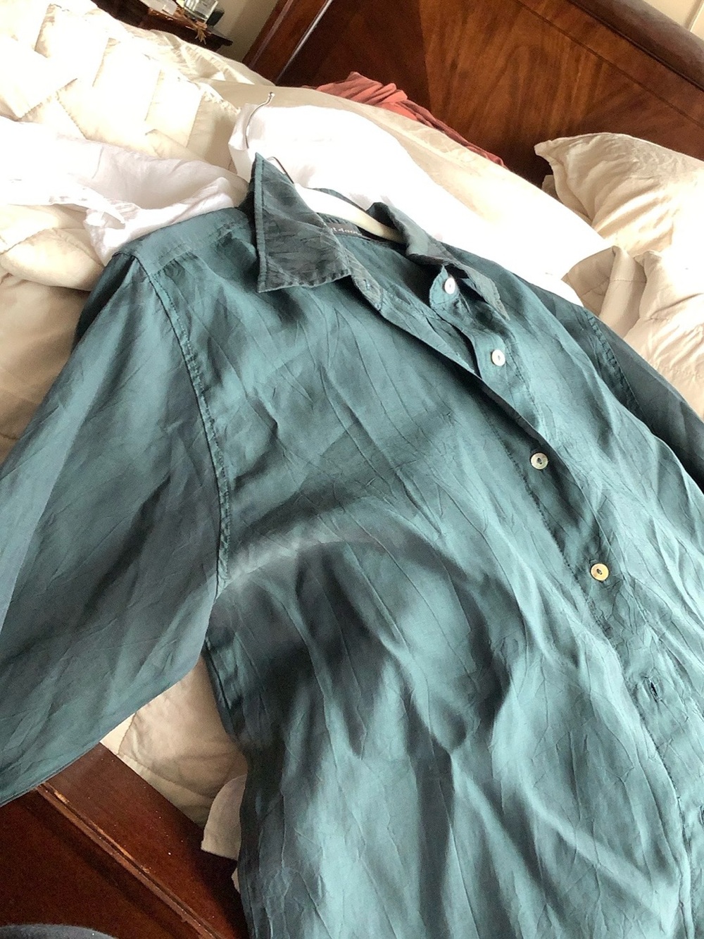 Beautiful color button down shirt by quality designer.
